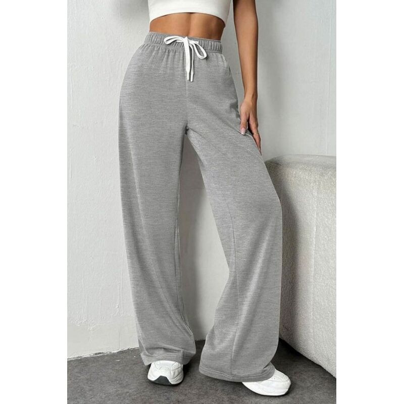 NINEXIS High-Rise Drawstring Loose Wide Leg Sweatpants Thumbnail