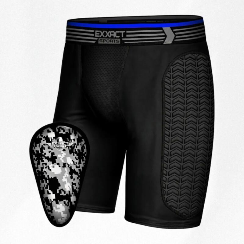 Boys Padded Compression Sliding Shorts with Soft Athletic Cup Thumbnail