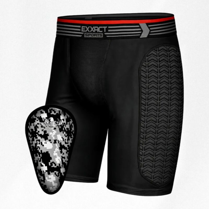 Men's Padded Compression Sliding Shorts with Soft Athletic Cup Thumbnail
