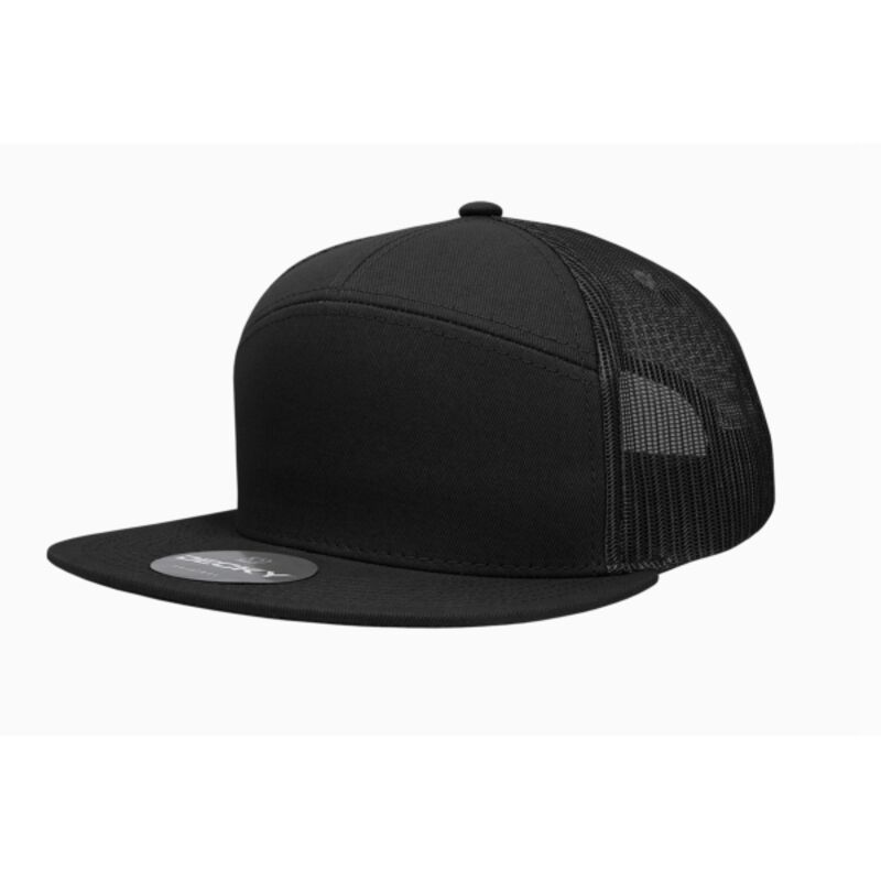 Decky 1133 Blank 7 Panel Trucker Flat Bill Snapback Hat Thumbnail