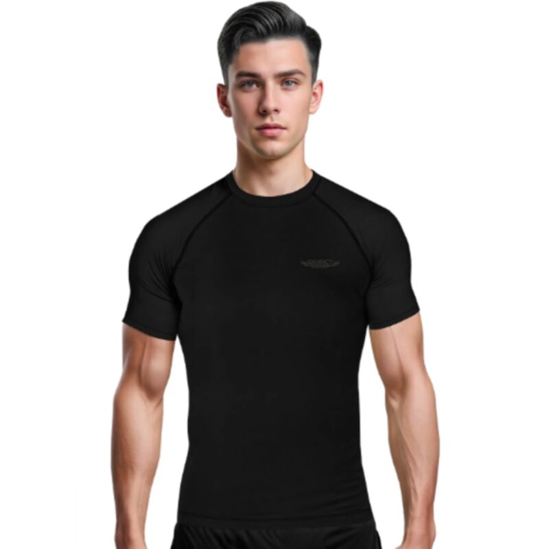 Men's Black BJJ Rash Guard Short Sleeve Thumbnail